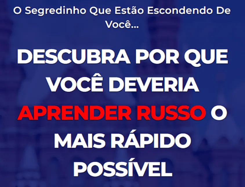 Capa: Russo em 2 Horas Raiam Santos: Baixar Curso Completo Rápido