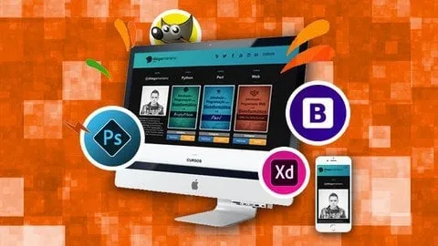 Capa: Baixar Web Design com Adobe XD e Bootstrap 4: Curso Completo!