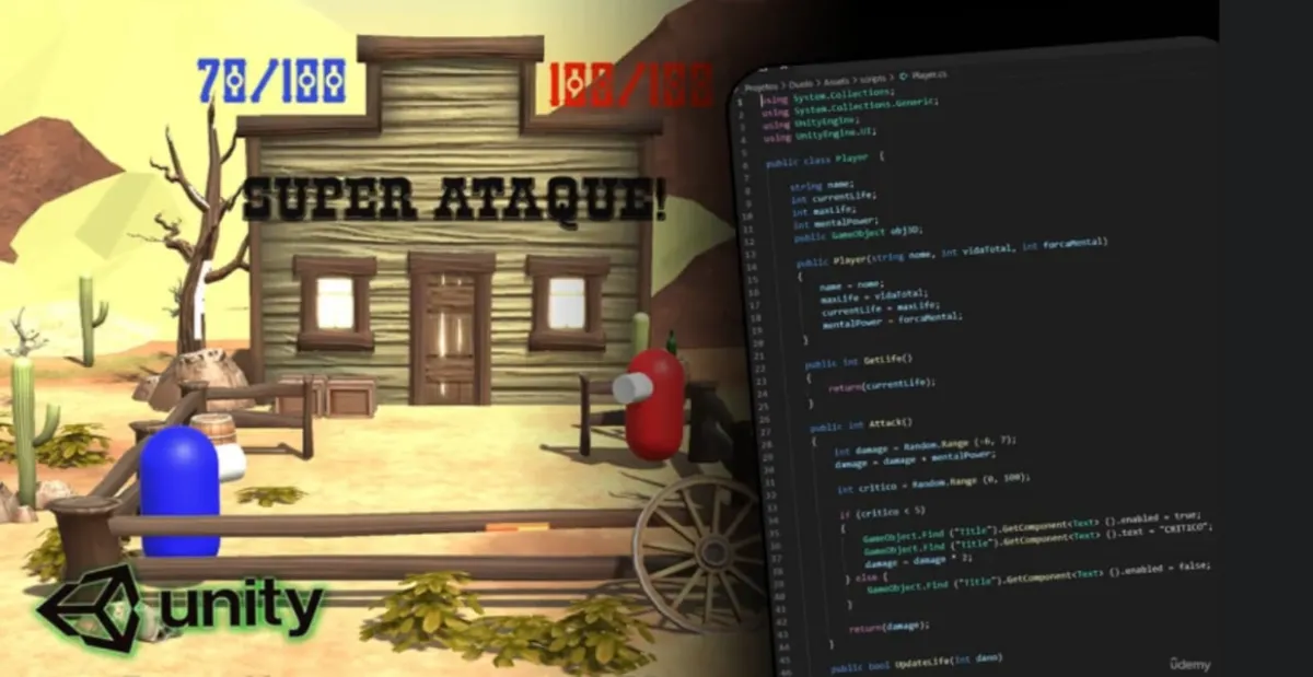 Capa: Baixar Unity C#: Domine o Código do Seu Game – Curso Completo